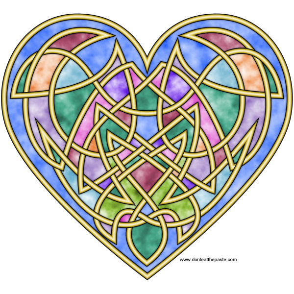 Dont eat the paste heart knot printable box and embroidery pattern