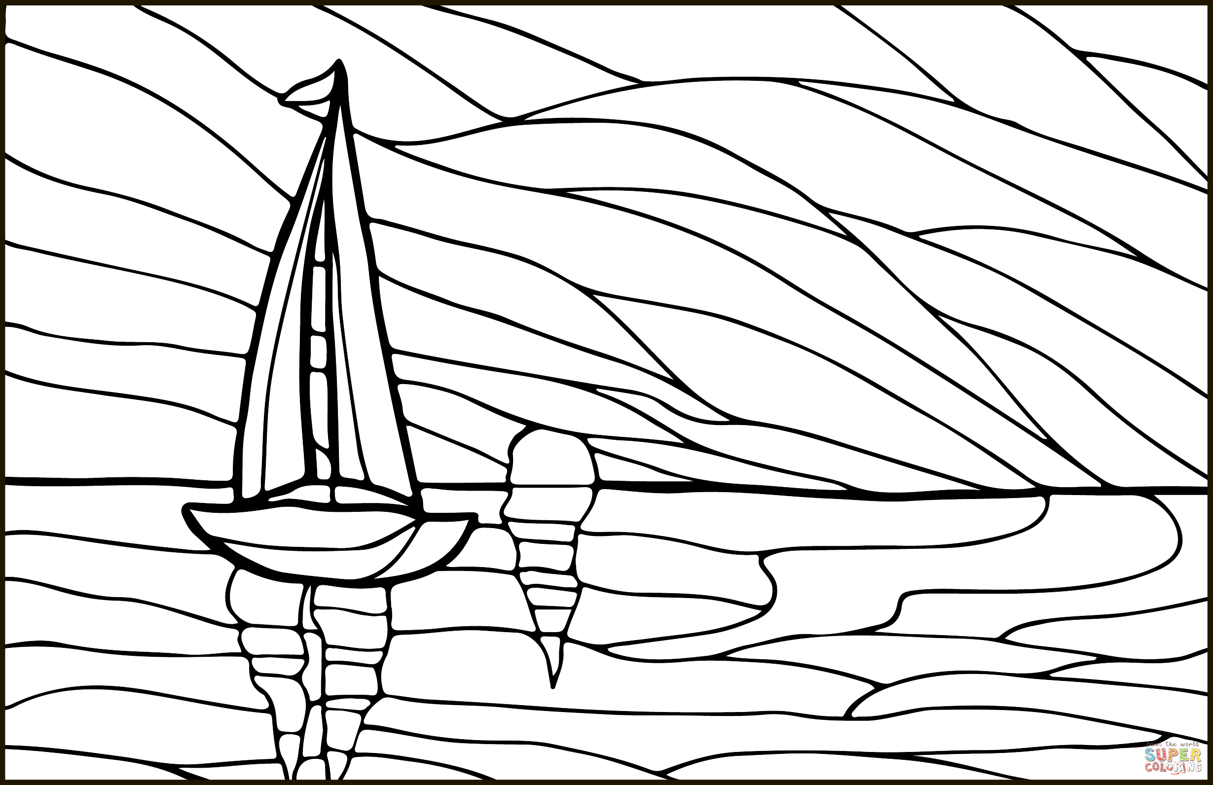 Sunrise stained glass coloring page free printable coloring pages