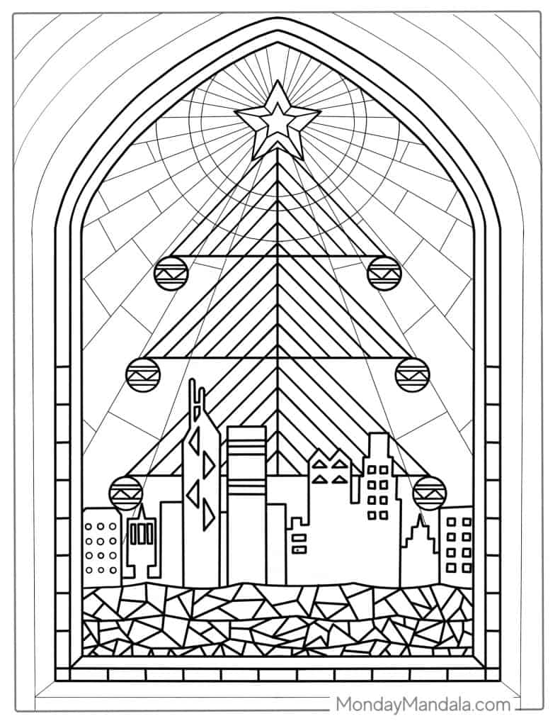 Stained glass coloring pages free pdf printables