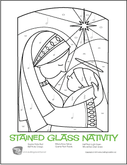 Stained glass nativity free color