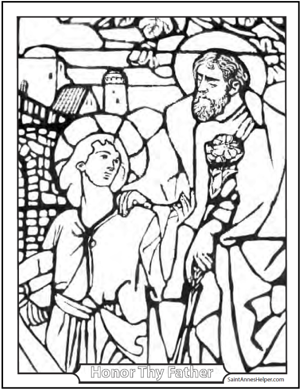 Stained glass coloring pages âï church window coloring printables