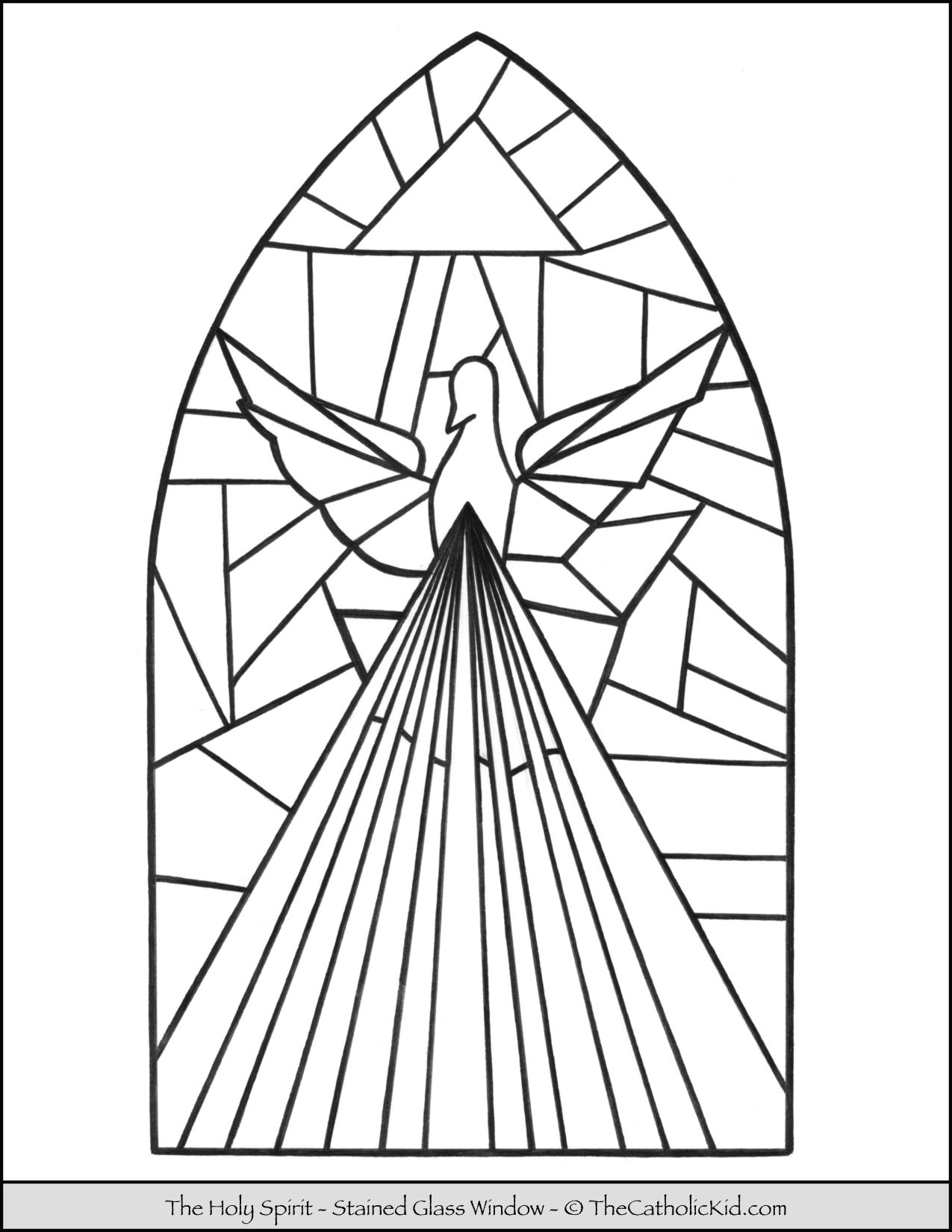 Holy spirit stained glass window coloring page