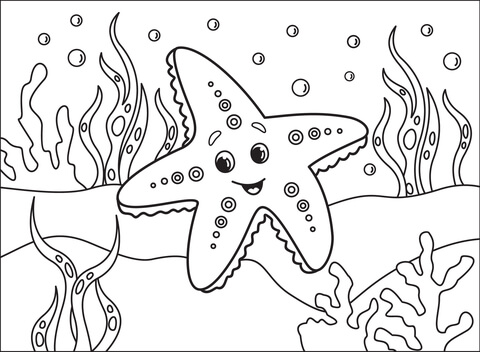Starfish coloring page free printable coloring pages