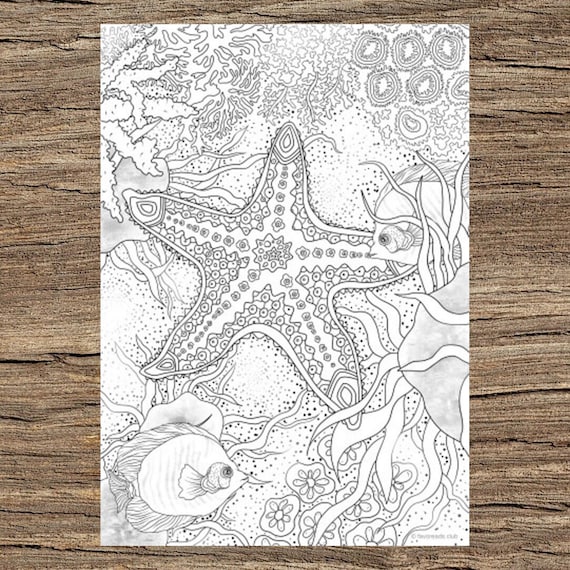 Starfish printable adult coloring page from favoreads coloring book pages for adults and kids coloring sheets colouring designs