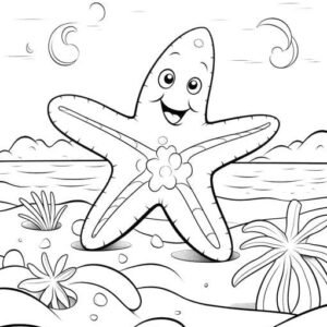 Starfish coloring pages printable for free download