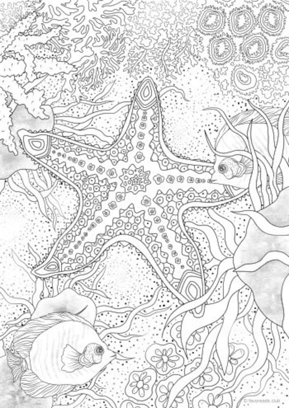 Starfish printable adult coloring page from favoreads coloring book pages for adults and kids coloring sheets colouring designs
