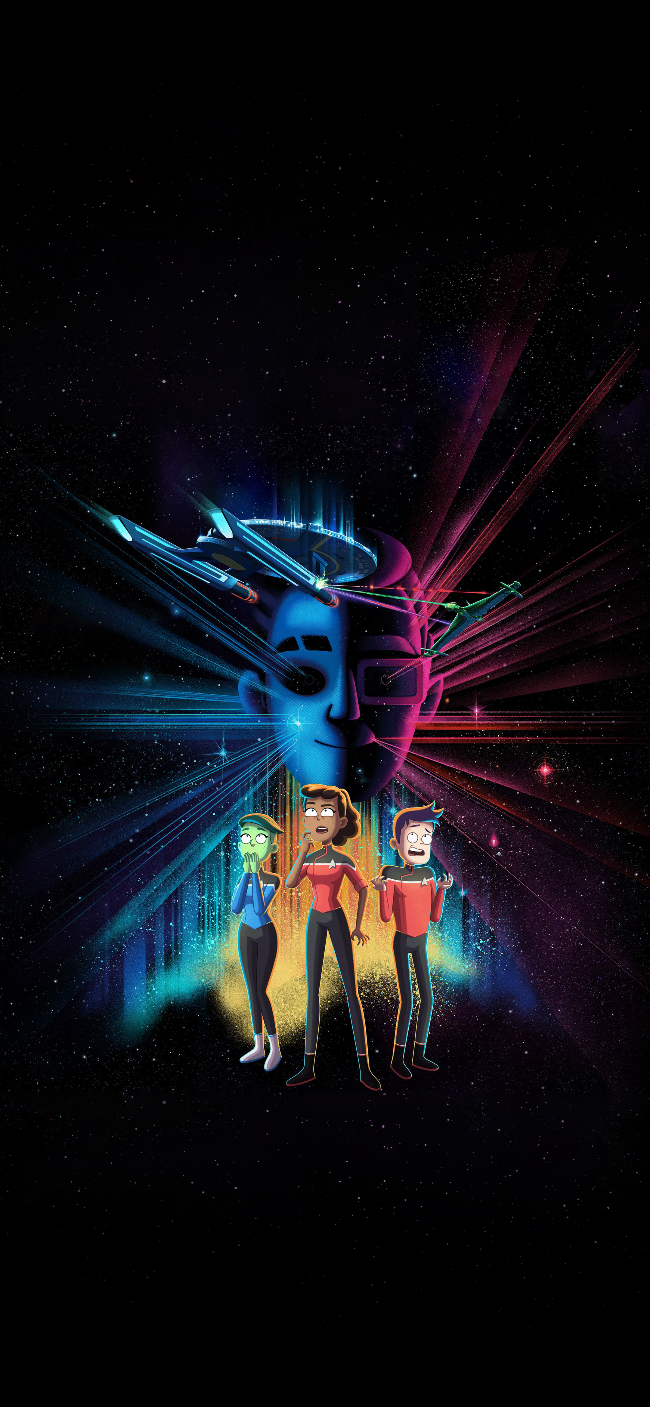 Removed the text from the new star trek lower decks poster to make a mobile wallpaper rmobilewallpaper
