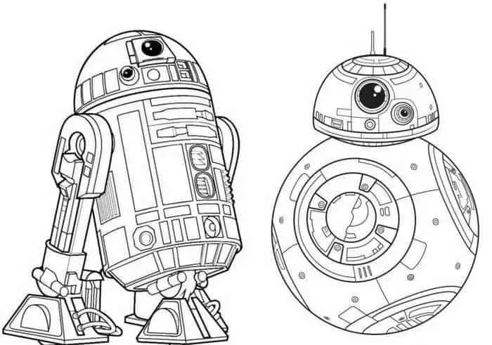 Fun star wars bb coloring page for kids and adults