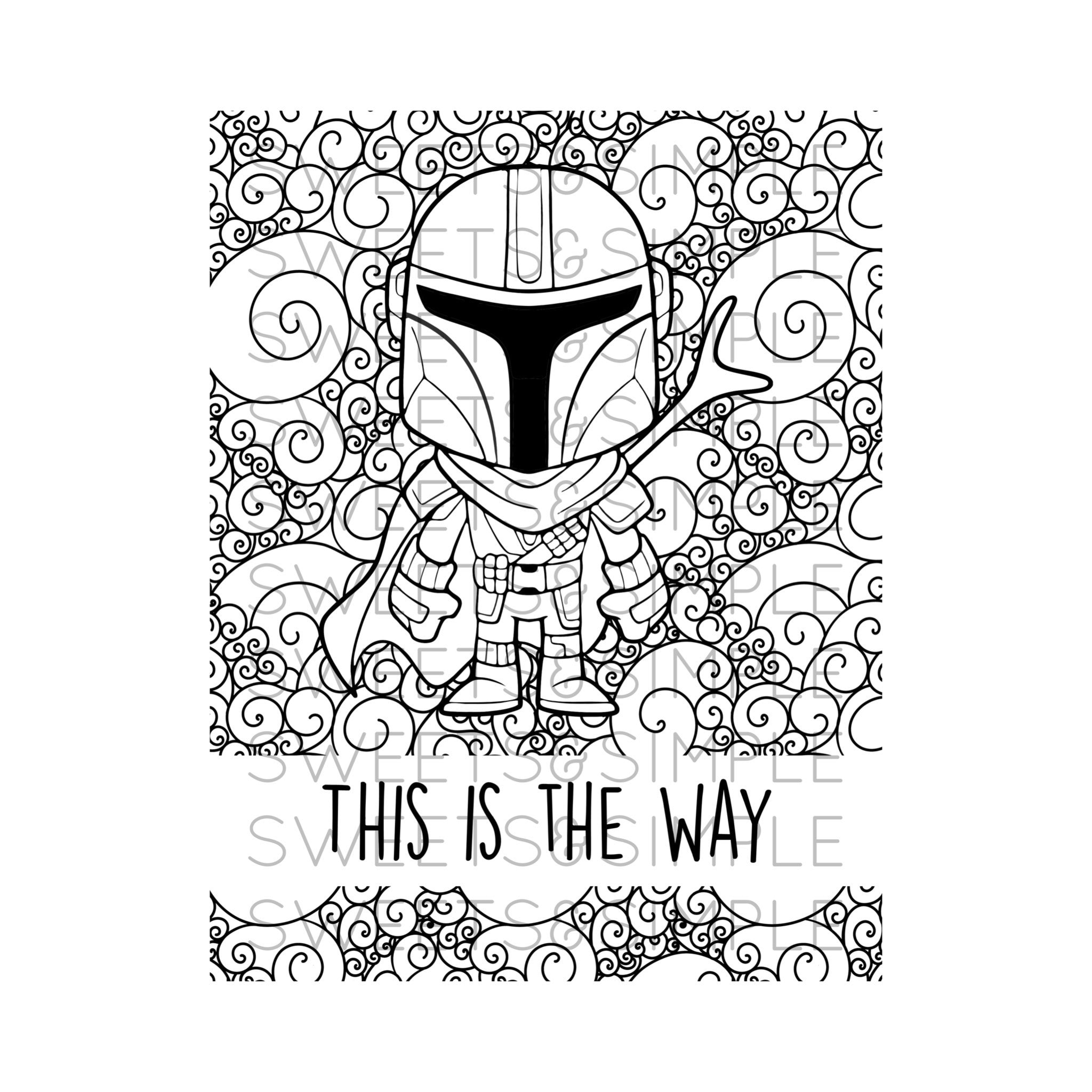 Space bounty hunter coloring page adult coloring coloring page coloring sheet instant download printable
