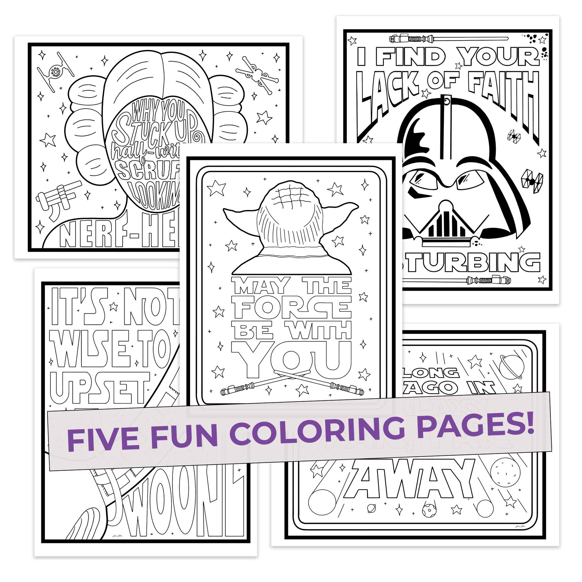 Star wars inspired coloring pages pack â pop colors