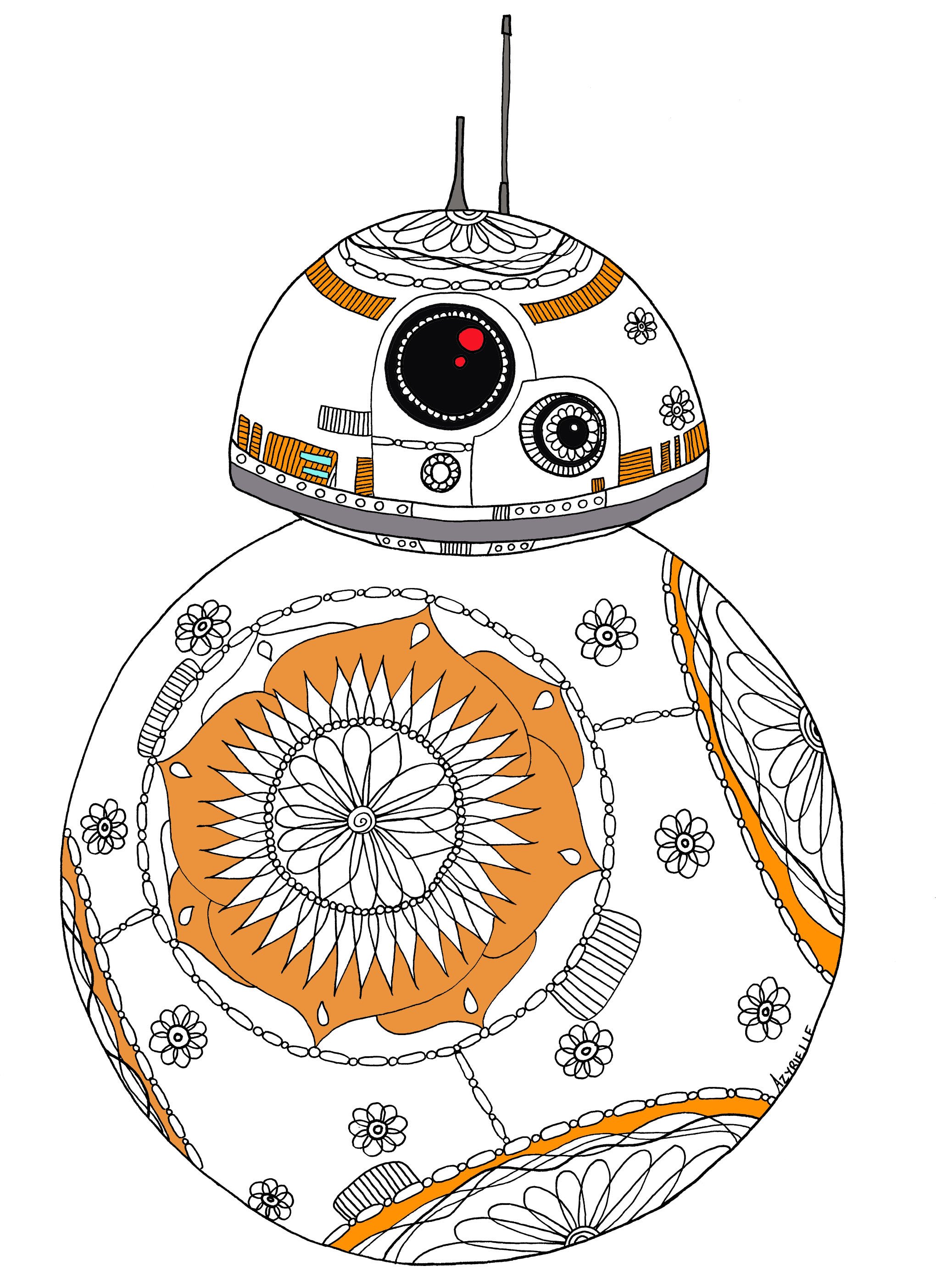 Just color on x today is star wars day go back to the fantastic universe of star wars by coloring our little droid bb created by azyrielle ð you can find all