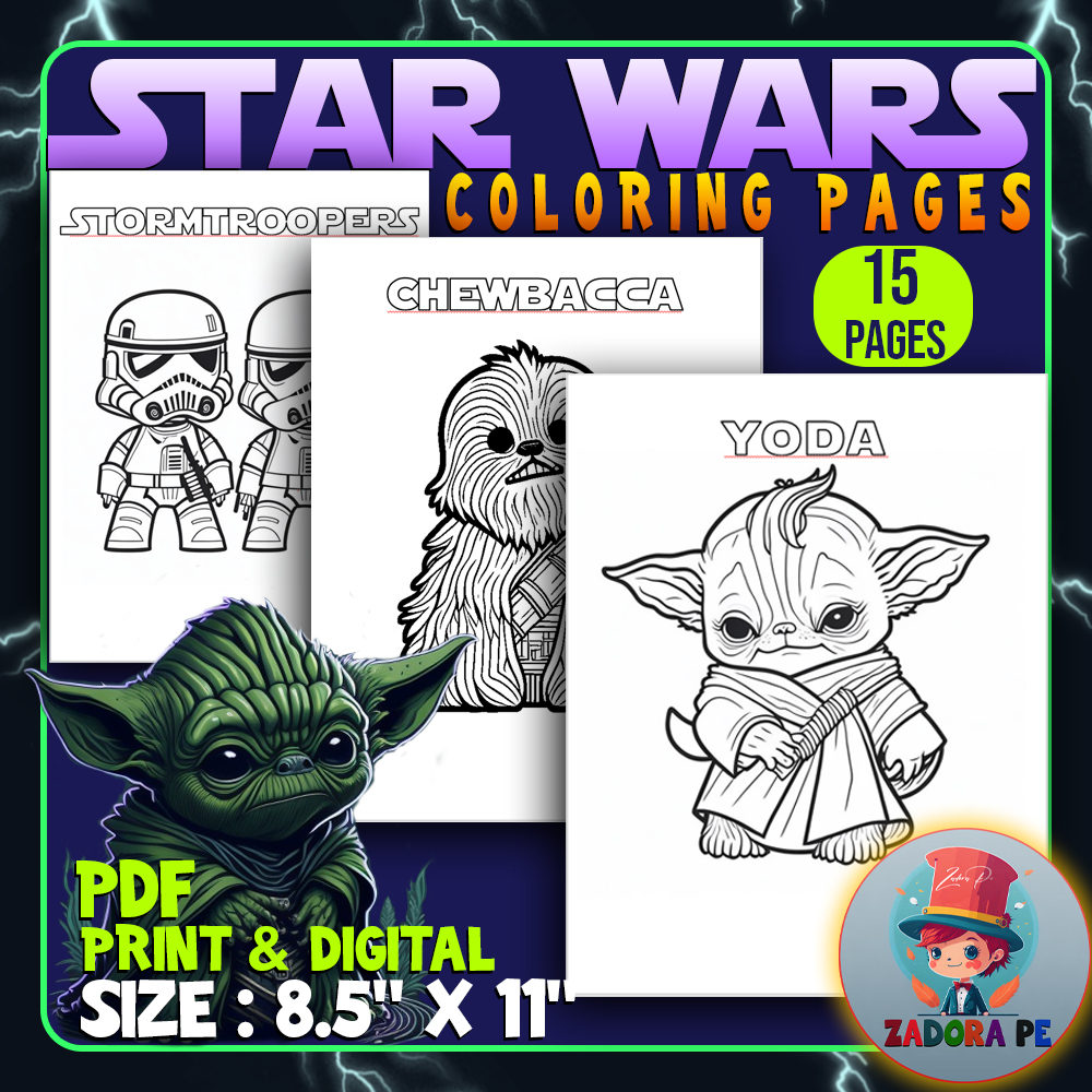 May star wars characters coloring pages for kids may the four worksheet made by teachers