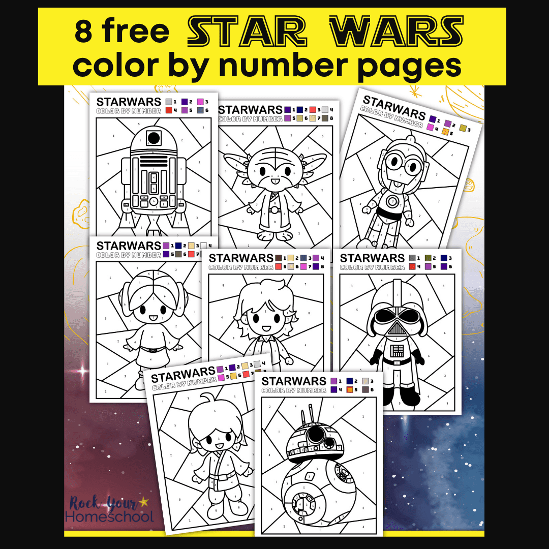 Star wars color by number pages