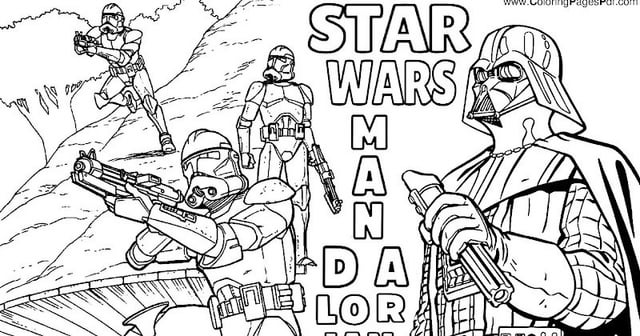 Coloring page of star wars mandalorian rcoloringpagespdf