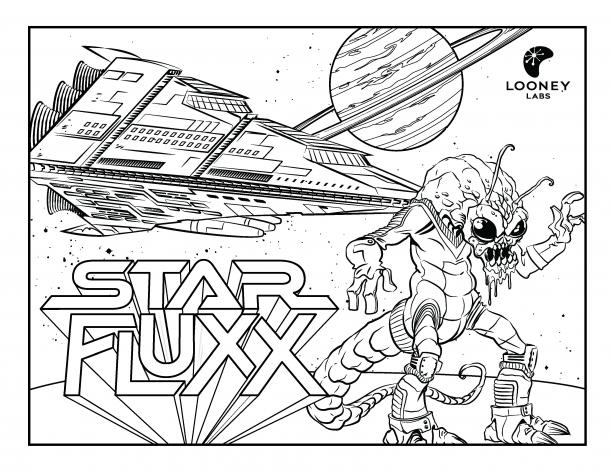 Star fluxx coloring page looney labs