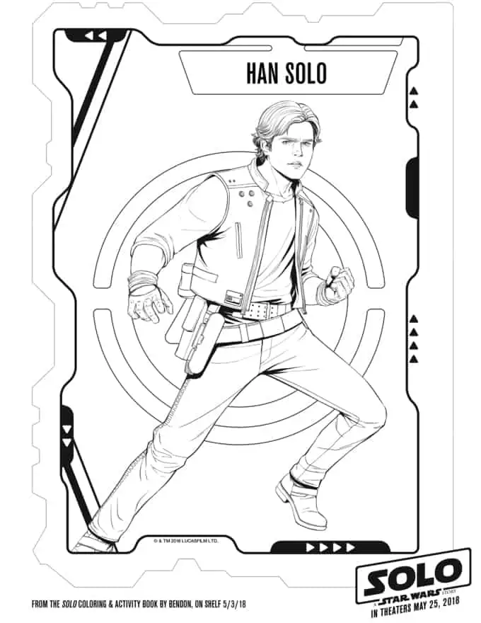 Han solo movie coloring pages