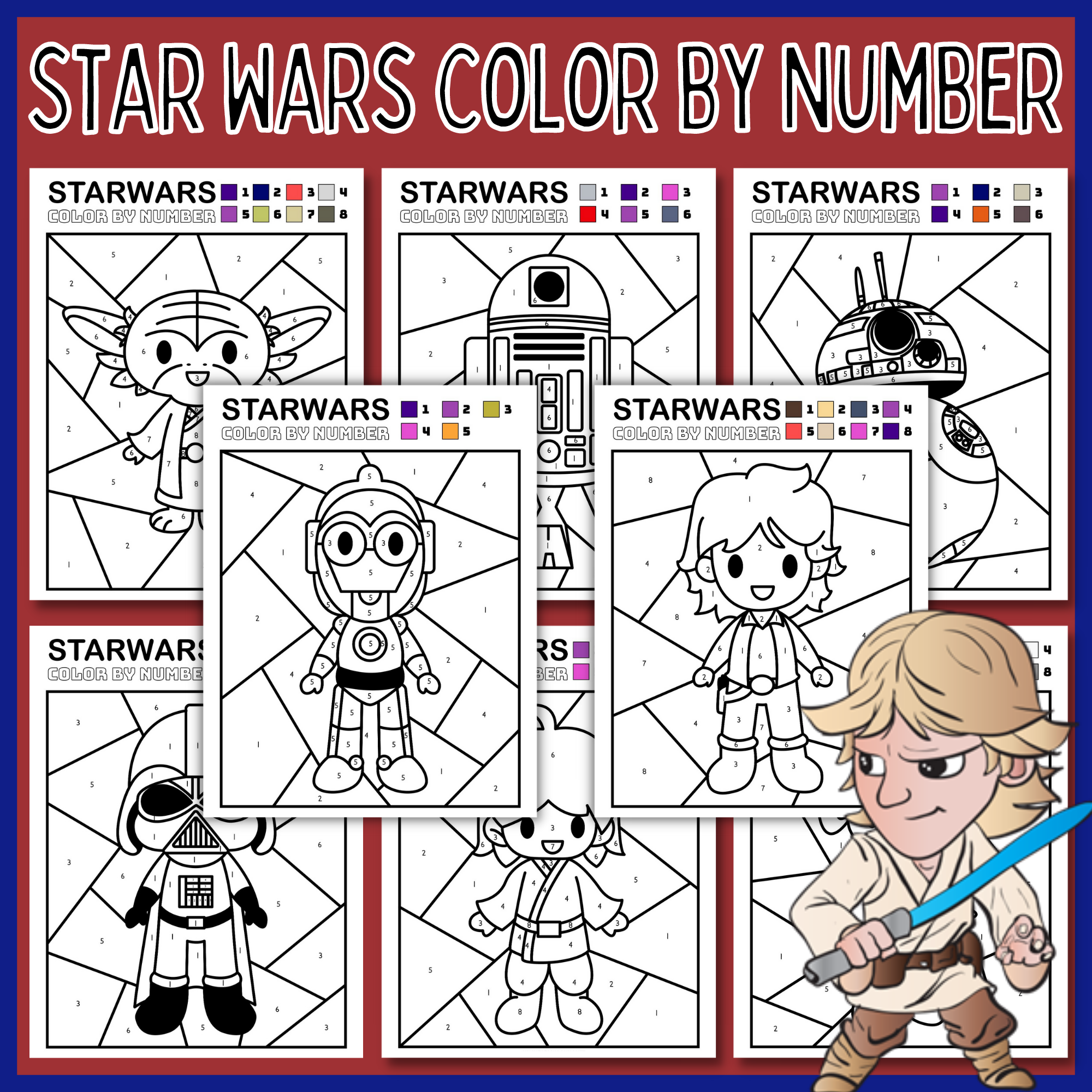 Star wars color by number sheets star wars day coloring pages made by teachers