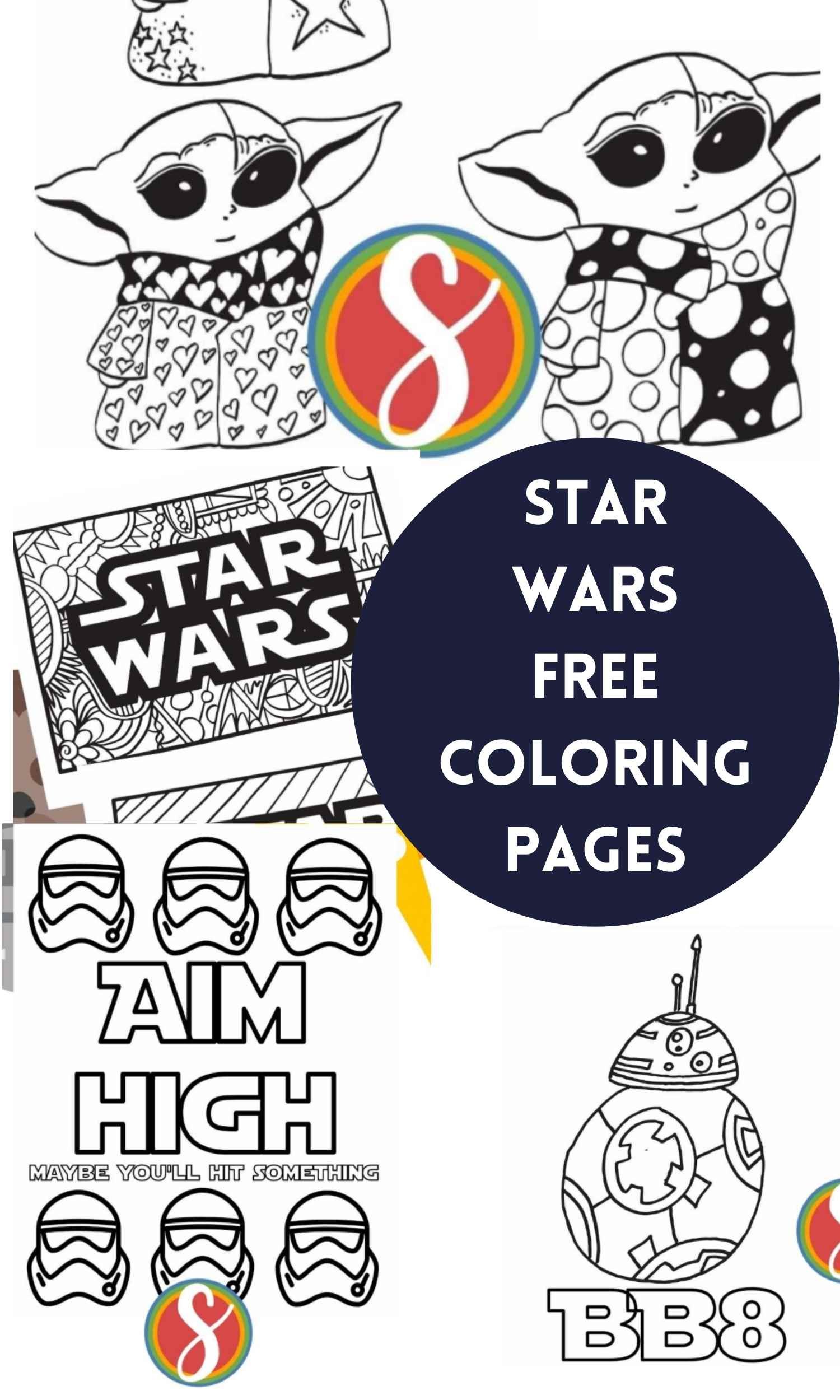 Free star wars coloring pages â stevie doodles