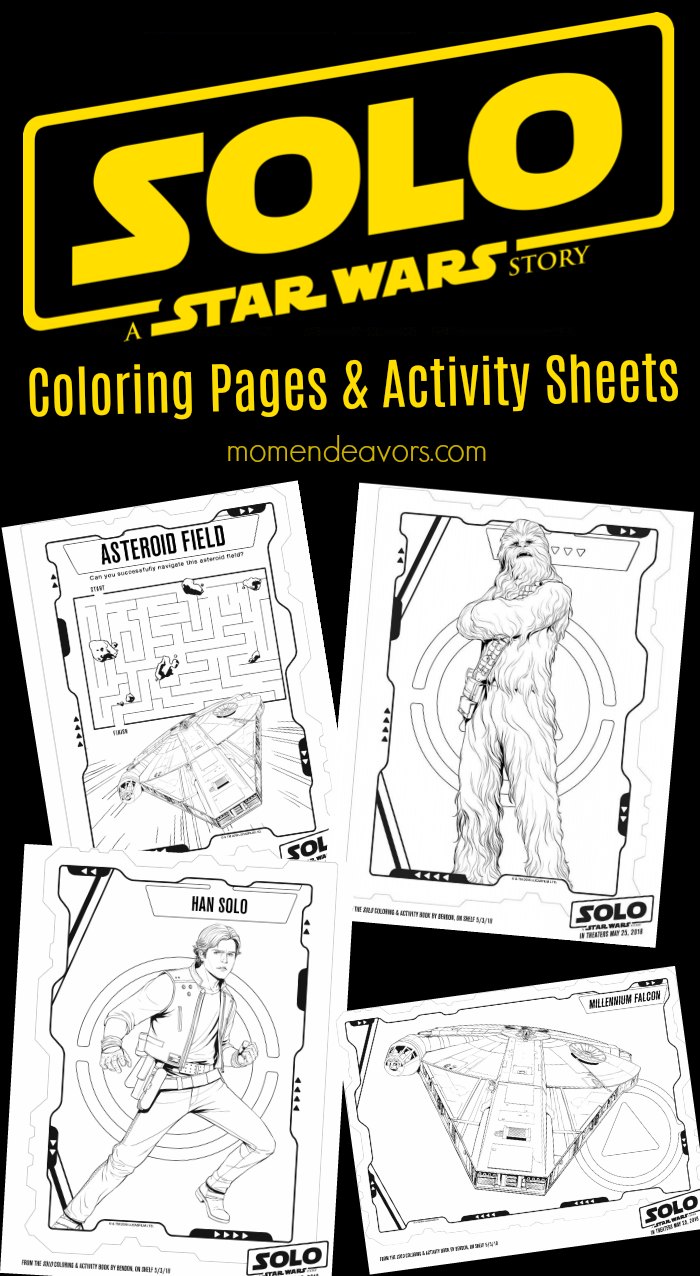 Star wars solo coloring activity sheets