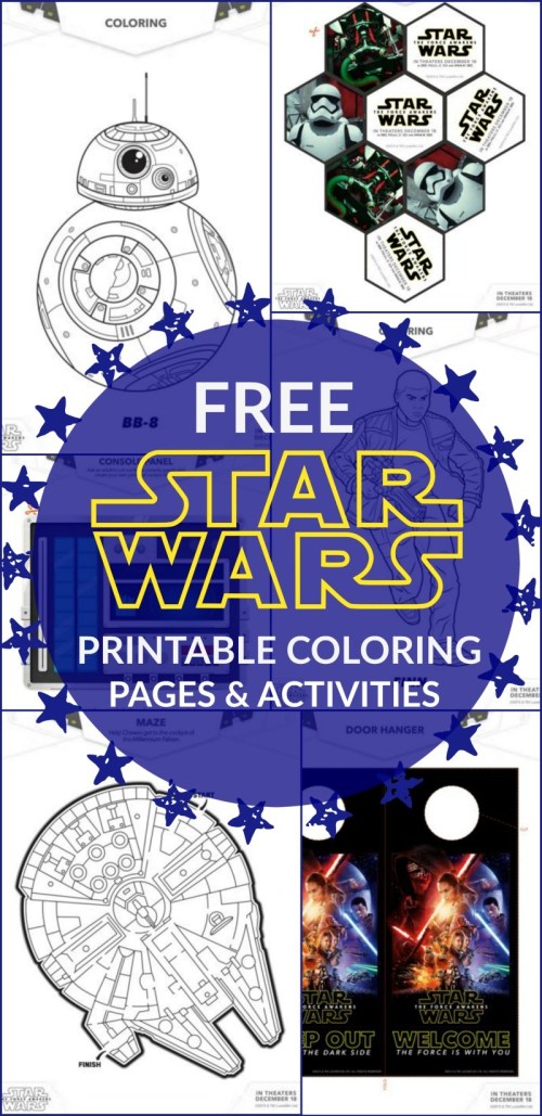 The force awakens star wars printable loring pages