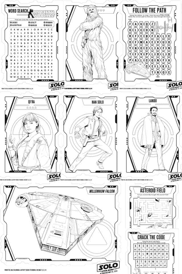 Free printable solo a star wars story coloring pages and activity sheets
