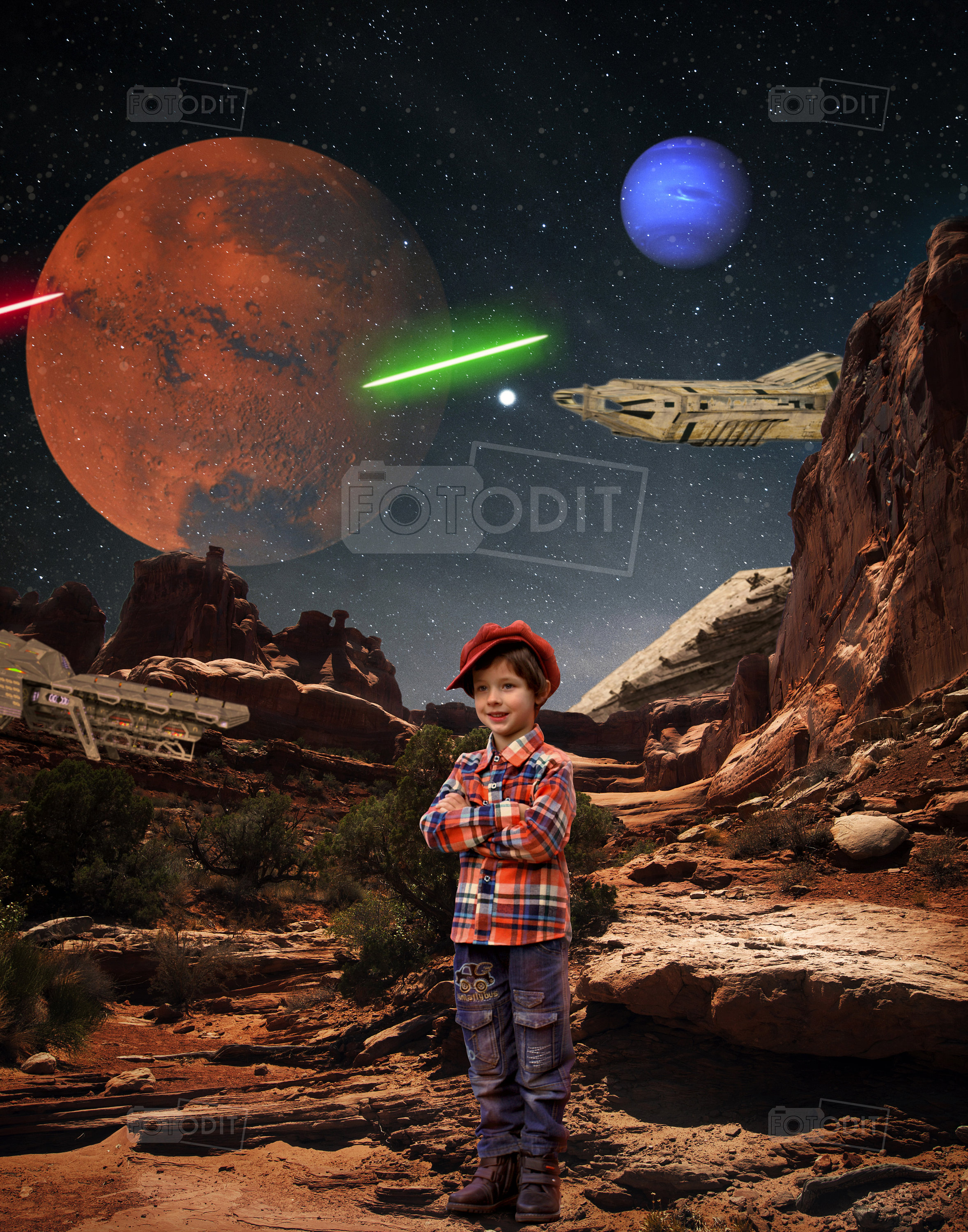 Star wars themed digital backdrop background space ships