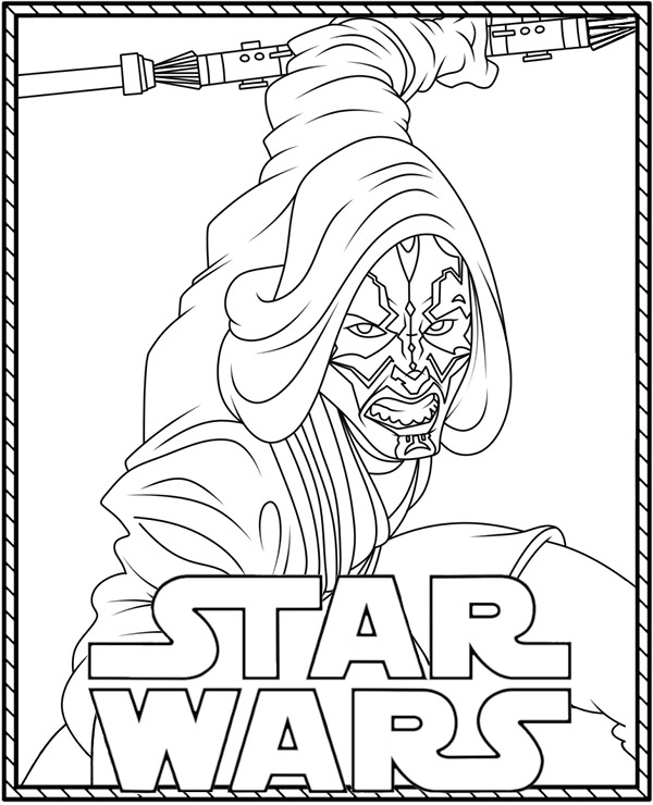 Star wars coloring pages with darth maul