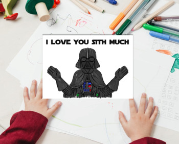 Printable valentine coloring pages i love you sith much darth vader valentines