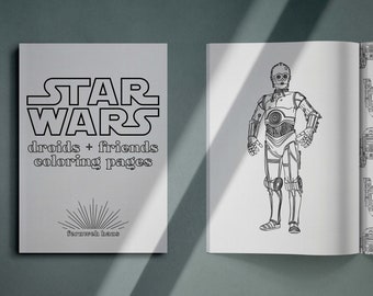 Star wars droid friends coloring pages digital download
