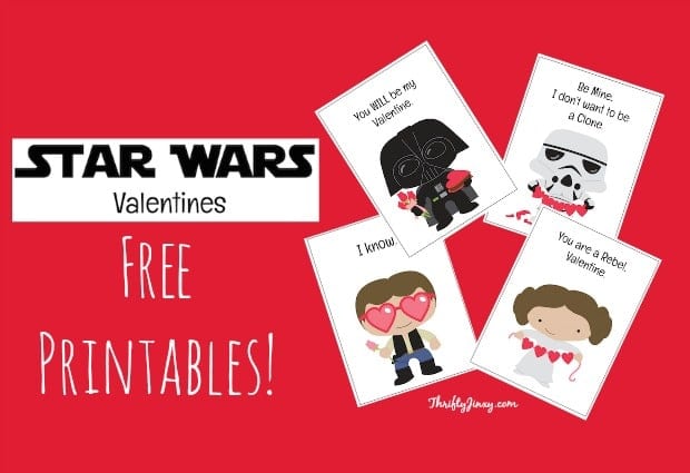 Free star wars valentine printables