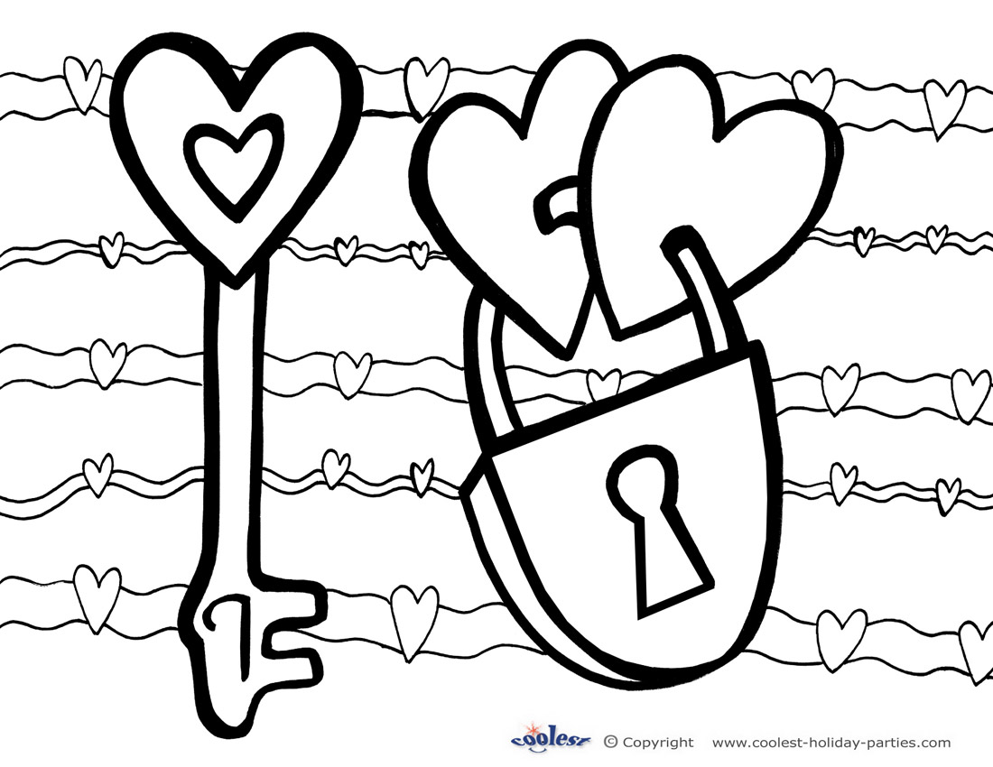 Printable valentines day coloring page