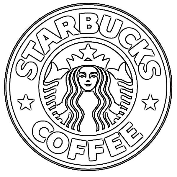 Coloring pages logo of starbucks coffee coloring