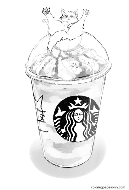 Cute starbucks coloring page