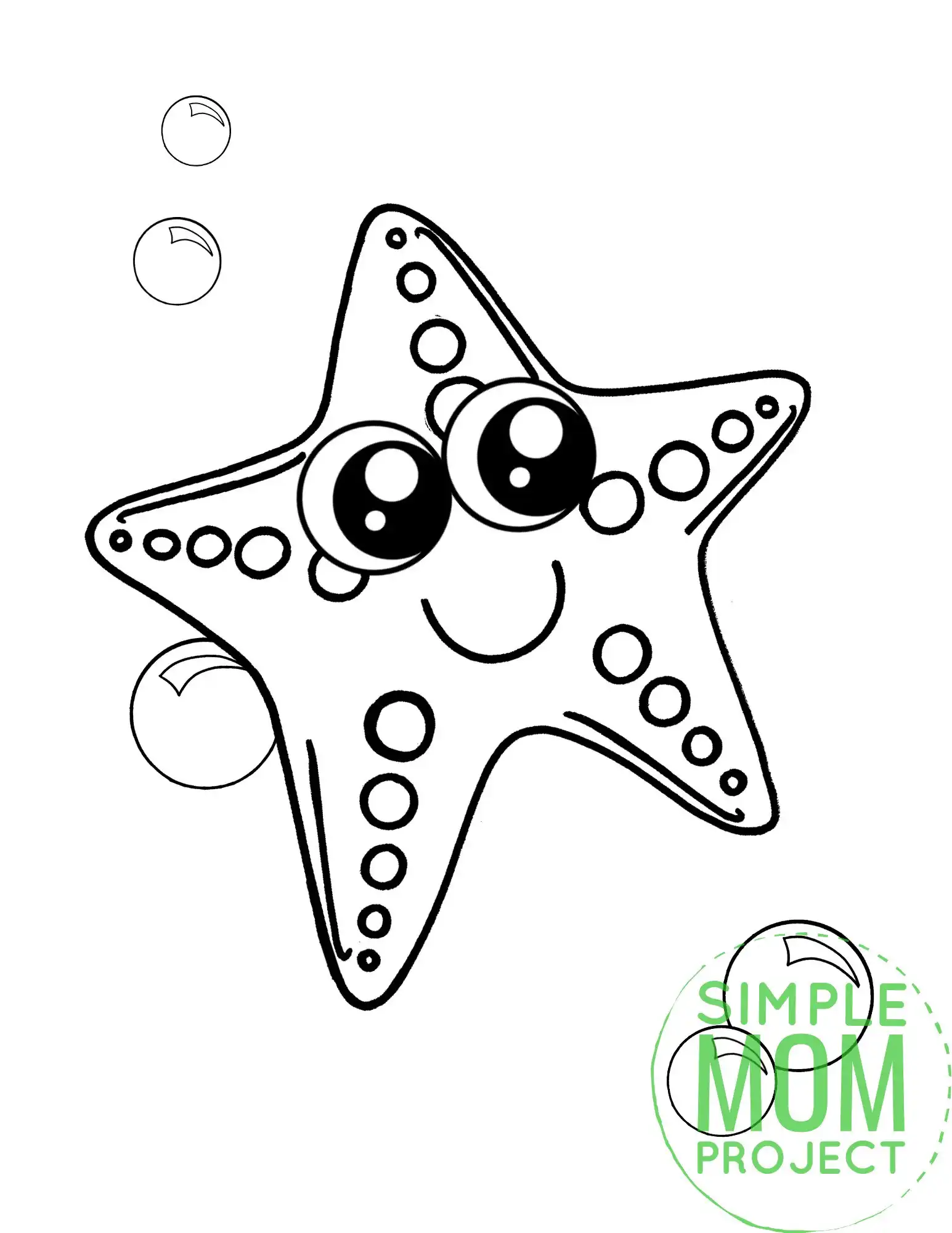 Free printable starfish coloring page â simple mom project