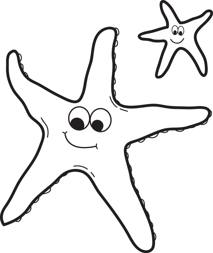 Printable two starfish coloring page for kids â