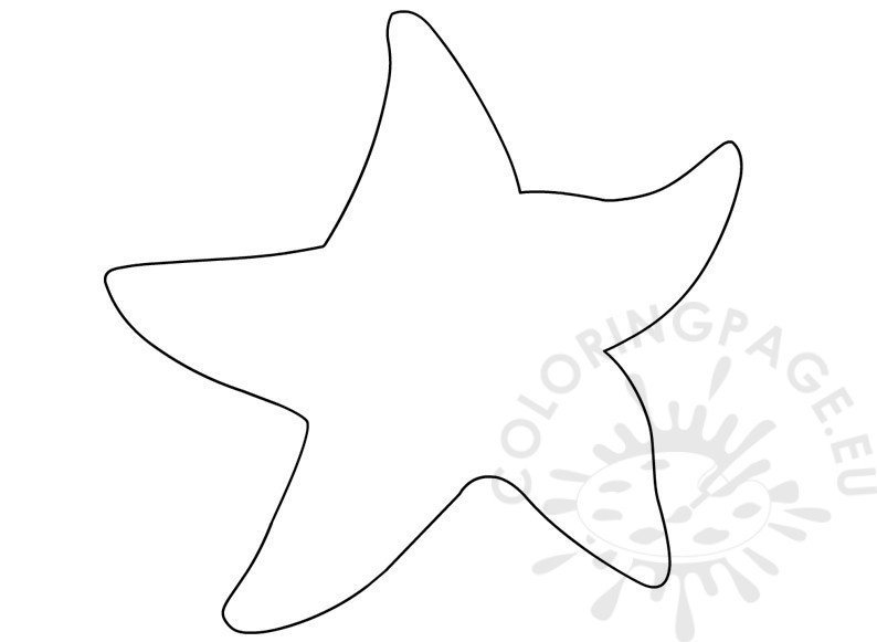 Ocean animal printable starfish template coloring page