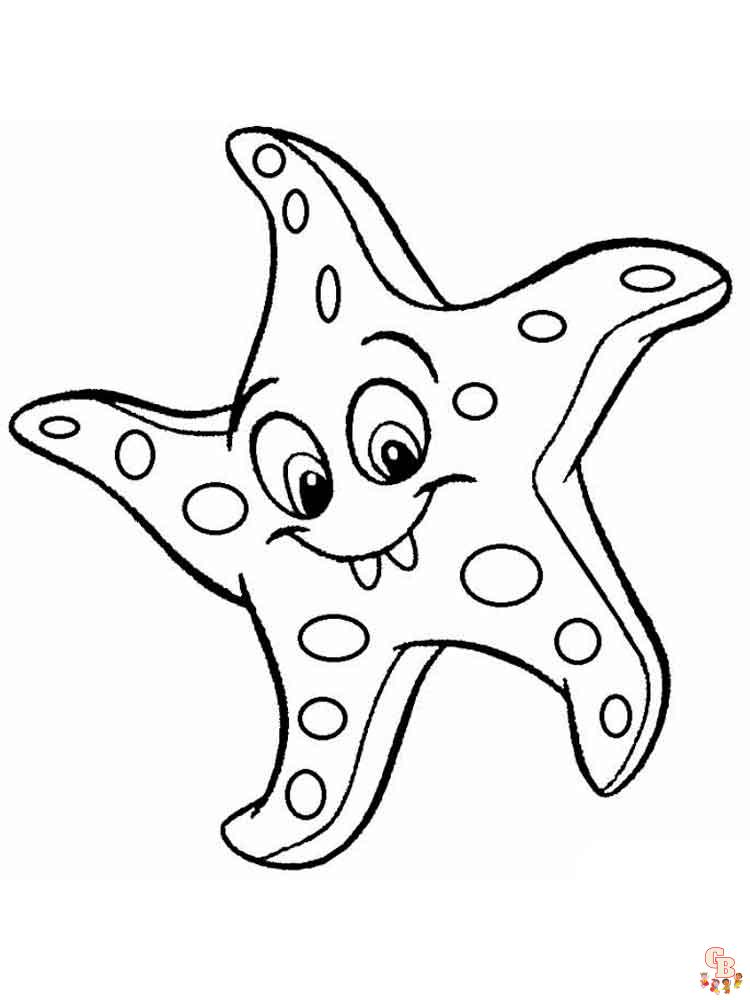 Starfish coloring pages free printable
