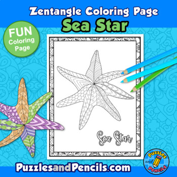 Sea star starfish coloring page activity mindfulness coloring pages for kids