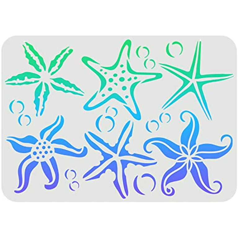 Starfish stencil x inch starfish drawing template reusable starfish stencils sea ocean creatures stencils for painting on wood tile fabric floor