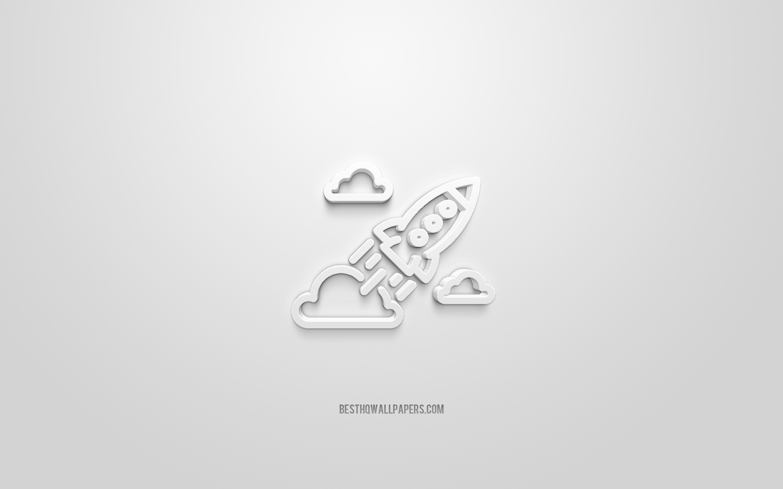 Download wallpapers startup d icon white background d symbols start up creative d art rocket d icon d icons start up sign business d icons for desktop with resolution x high quality