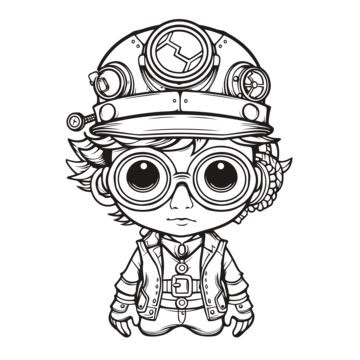 Cartoon steampunk mascot coloring page outline sketch drawing vector car drawing cartoon drawing wing drawing png and vector with transparent background for free download