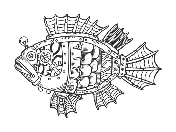 Steam punk style shark coloring book vector stock vector by alexanderpokusay