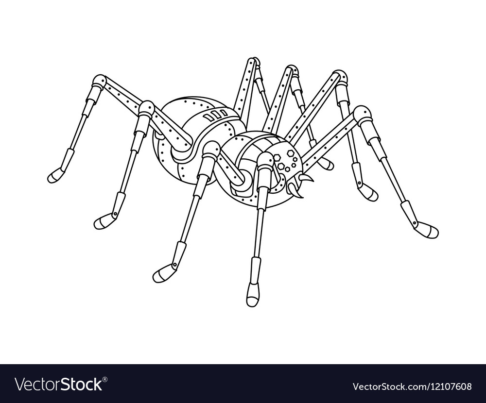 Steampunk style spider coloring book royalty free vector
