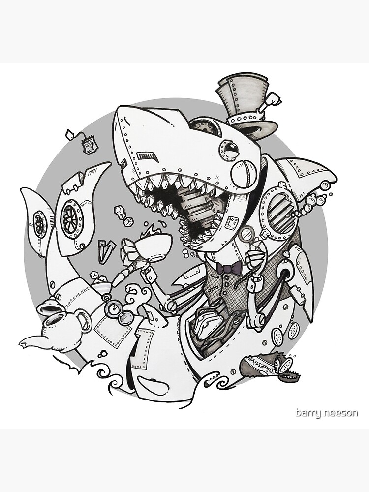 Steampunk shark posters for sale