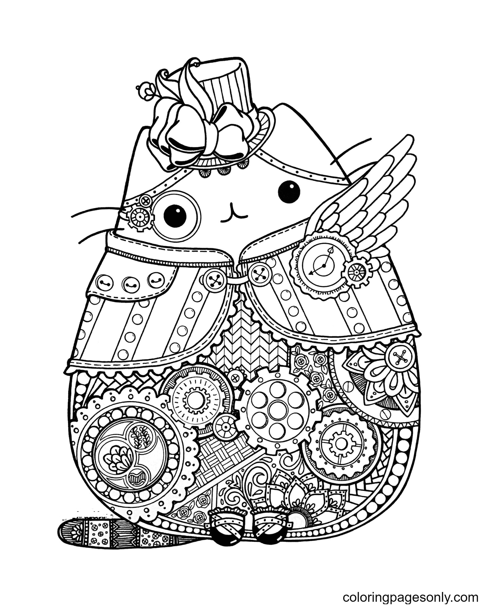 Pusheen coloring pages printable for free download