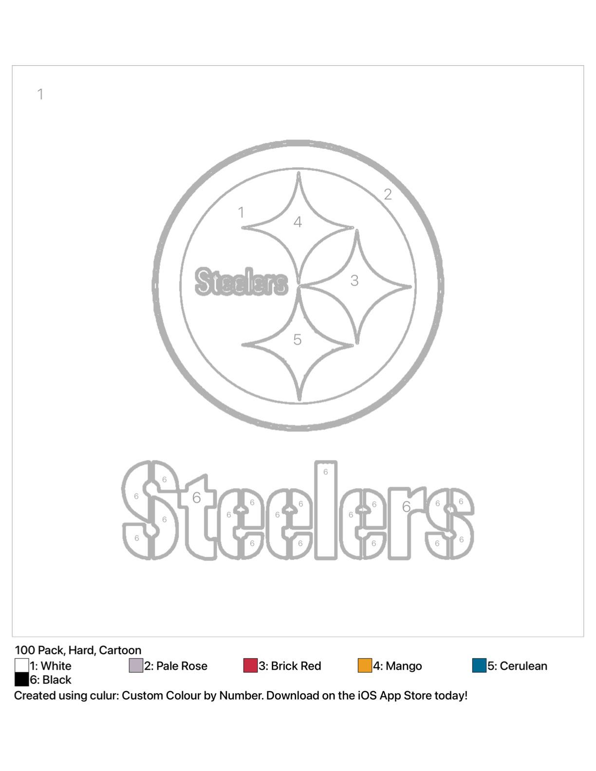 Steelers logo color by numbers great for kidsor bored adults r steelers