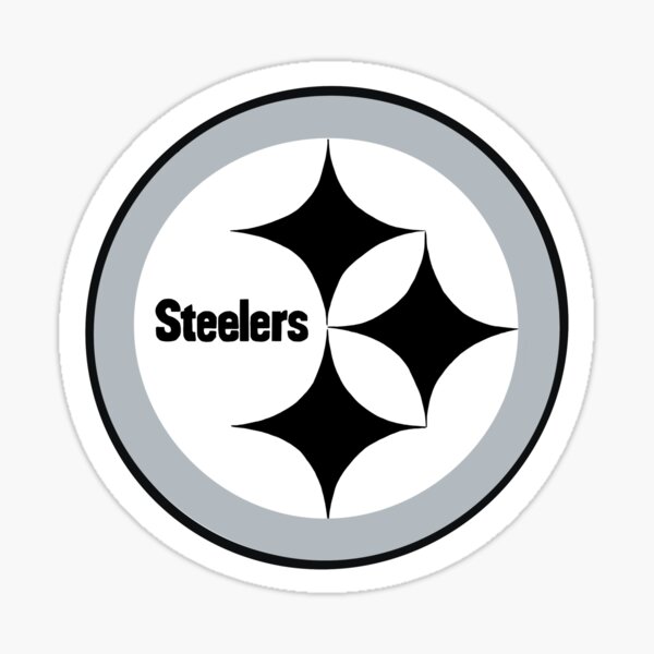 Black and white steeler logo sticker for sale by jjsocceruno