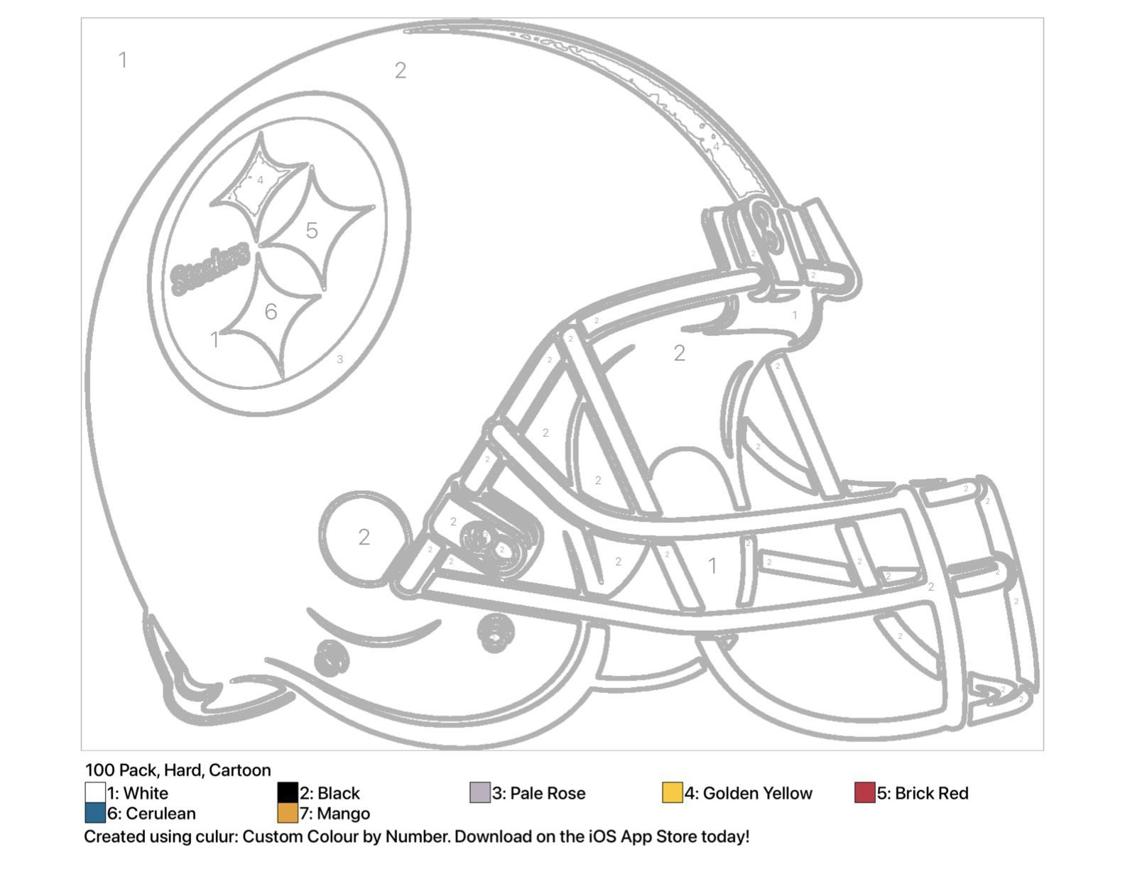 Steelers helmet color by numbers since the logo post did well rsteelers