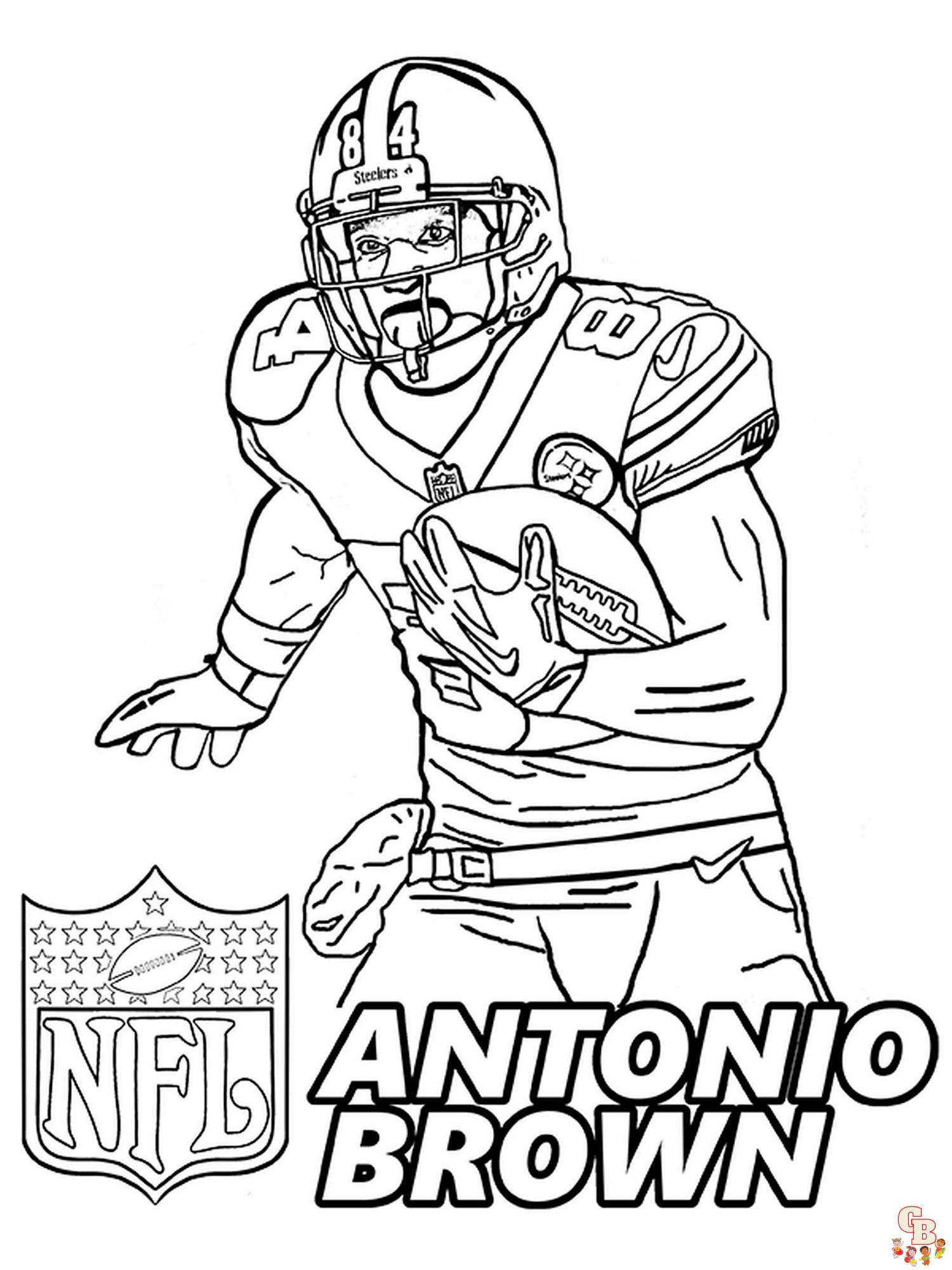 Antonio brown coloring pages free printable sheets