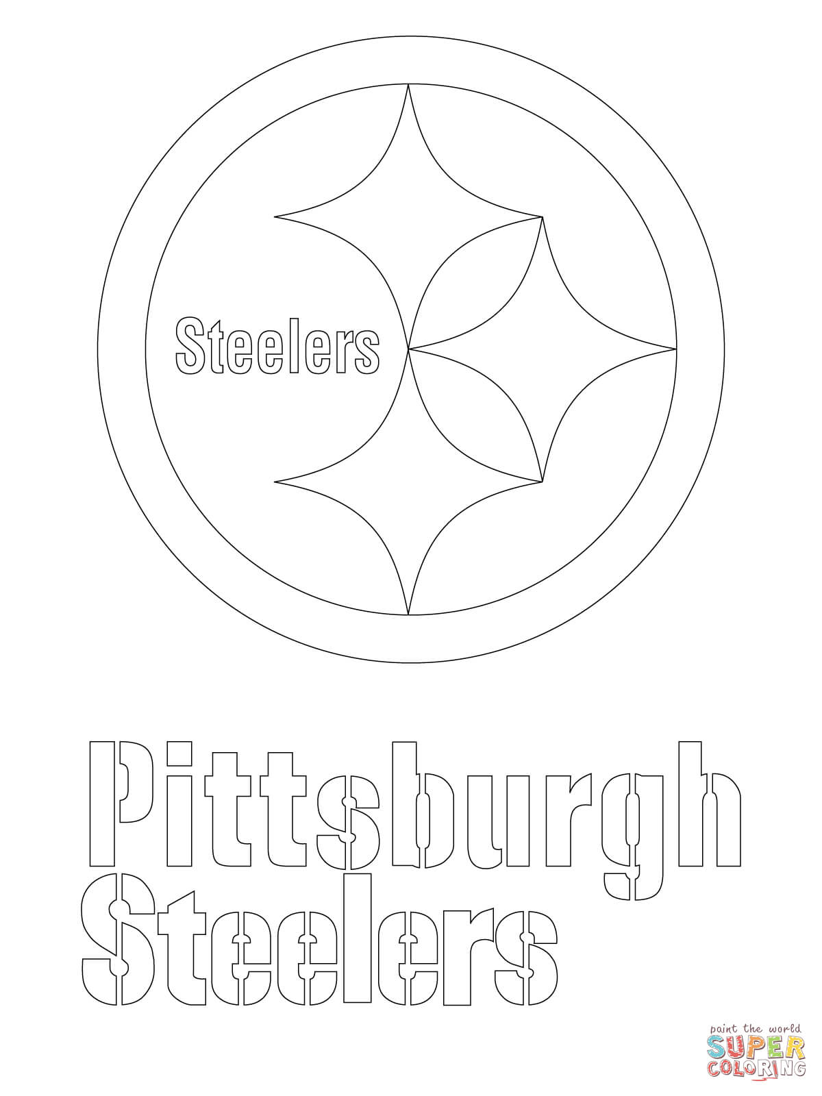 Pittsburgh steelers logo coloring page free printable coloring pages